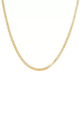 Solid Foldover Heart Chain in 10K Yellow Gold