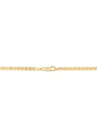 Solid Foldover Heart Chain in 10K Yellow Gold