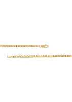 Solid Foldover Heart Chain in 10K Yellow Gold