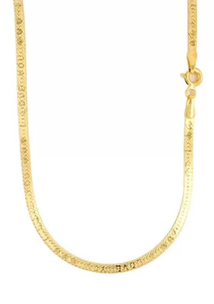 Herringbone Chain in 10K Yellow Gold