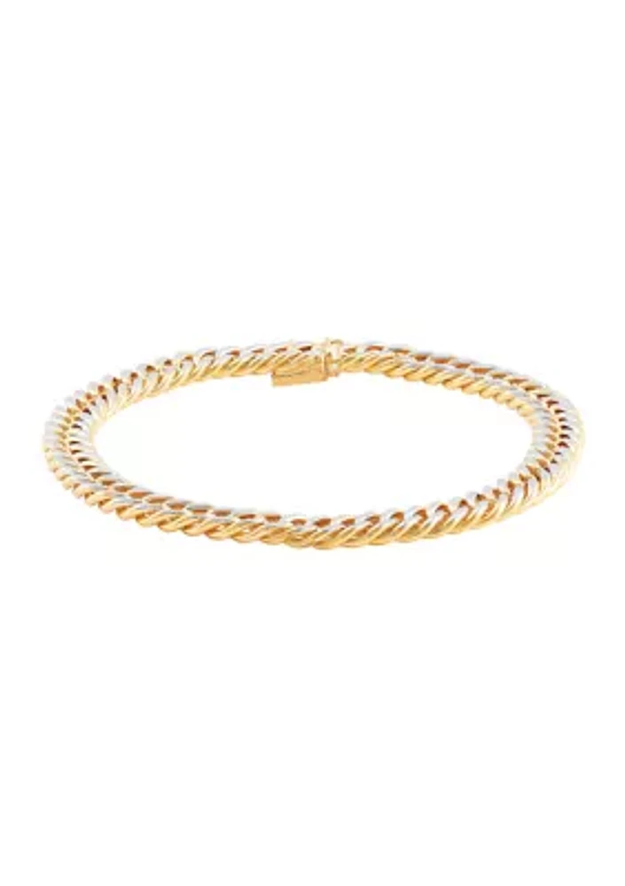 Hollow Crub Bracelet in 10K Yellow Gold