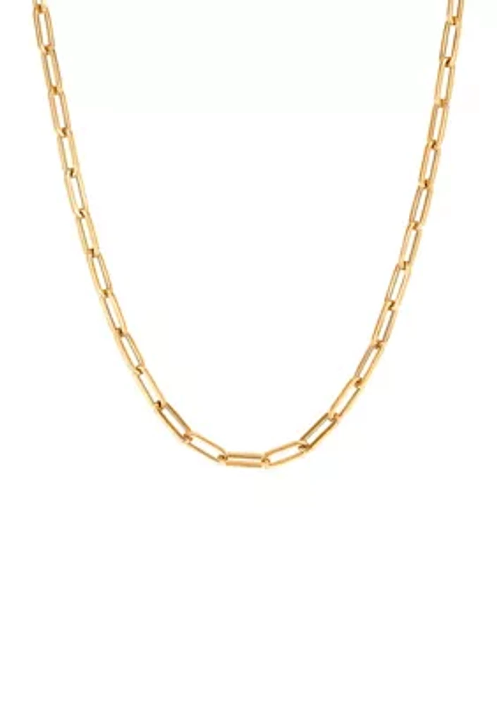 18 Inch Paper Clip Chain Necklace in 10K Yellow Gold 