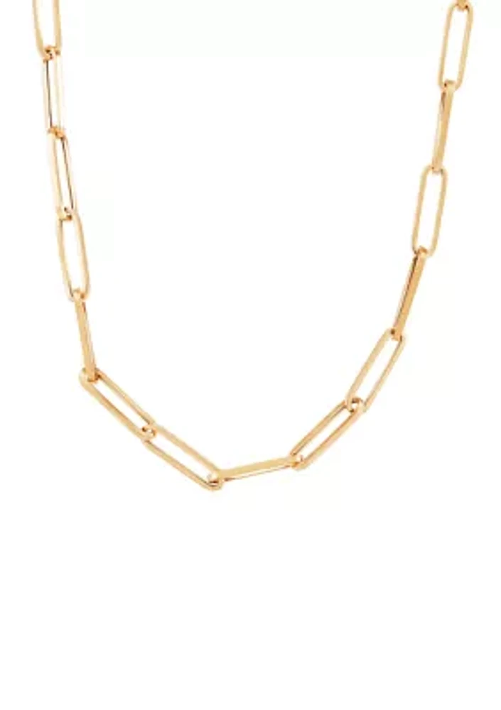 3.9 mm Hollow Paper Clip Chain in 10K Yellow Gold