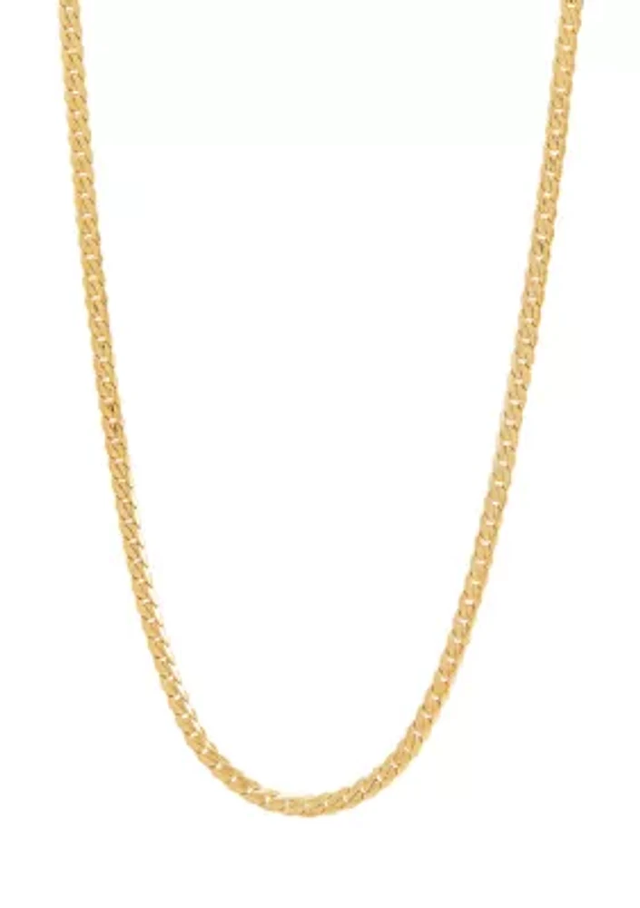 Hollow Flat Micro Cuban Chain in 10K Yellow Gold