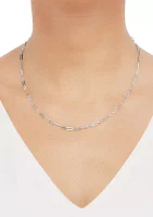 Hollow Paperclip Chain in 10K White Gold