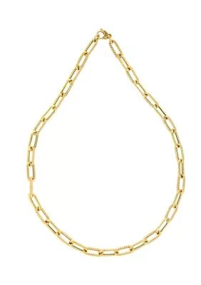 10K Yellow Gold Twist Paperclip Chain Necklace