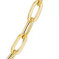 2.2 Millimeter Hollow Flat Paperclip Chain Necklace in 10K Yellow Gold