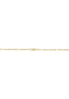 2.2 Millimeter Hollow Flat Paperclip Chain Necklace in 10K Yellow Gold