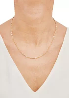 2.2 Millimeter Hollow Flat Paperclip Chain Necklace in 10K Yellow Gold