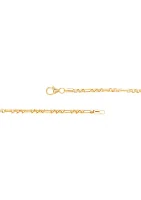 Hollow Alternated Round Box Chain in 10K Yellow Gold