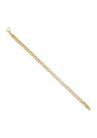 Flat Wire Cuban Chain Bacelet in 10K Yellow Gold