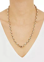 Hollow Oval Links Necklace in 10K Yellow Gold