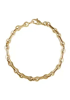 Bone Design Links Bracelet in 10K Yellow Gold