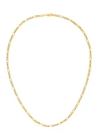 Solid Figaro Chain Necklace in 10K Yellow Gold