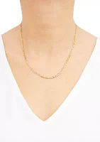 Solid Figaro Chain Necklace in 10K Yellow Gold