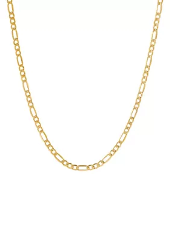 Solid 3+1 Figaro Chain in 10K Yellow Gold