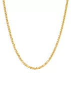 Solid Square Wheat Chain in 10K Yellow Gold