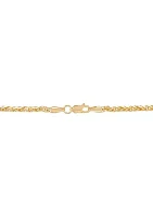 Solid Square Wheat Chain in 10K Yellow Gold