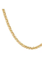 Solid Square Wheat Chain in 10K Yellow Gold