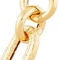 Paperclip Round Link Necklace in 10K Yellow Gold