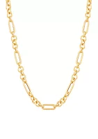 Paperclip Round Link Necklace in 10K Yellow Gold