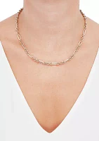 Paperclip Round Link Necklace in 10K Yellow Gold