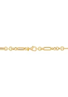 Paperclip Round Link Necklace in 10K Yellow Gold