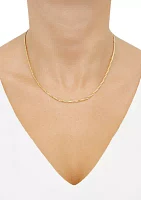 2.7 mm Solid Textured Braided Herringbone Chain Necklace in 10K Yellow Gold