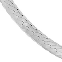 Micro Herringbone Chain in 10K White Gold