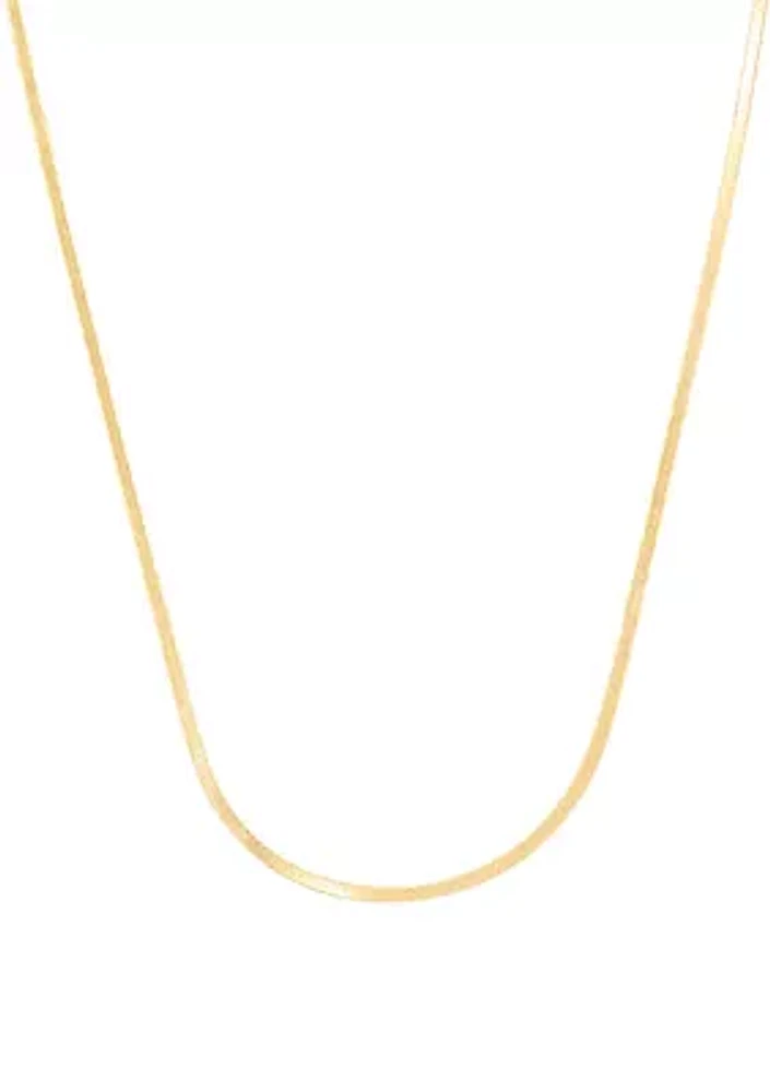 Micro Herringbone Chain in 10K Yellow Gold