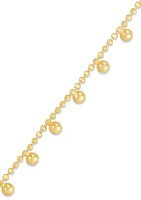 Solid Bead Tassel Chain in 10K Yellow Gold