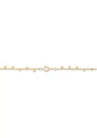 Solid Bead Tassel Chain in 10K Yellow Gold