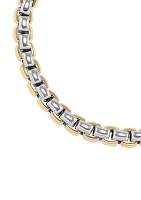 Hollow Chunky Rolo Chain in 10K Yellow and White Gold