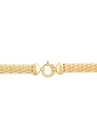 Hollow Oval Popcorn Chain Necklace in 10K Yellow Gold