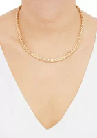 Hollow Oval Popcorn Chain Necklace in 10K Yellow Gold