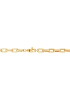 Hollow Rectangle Chain Necklace in 10K Yellow Gold