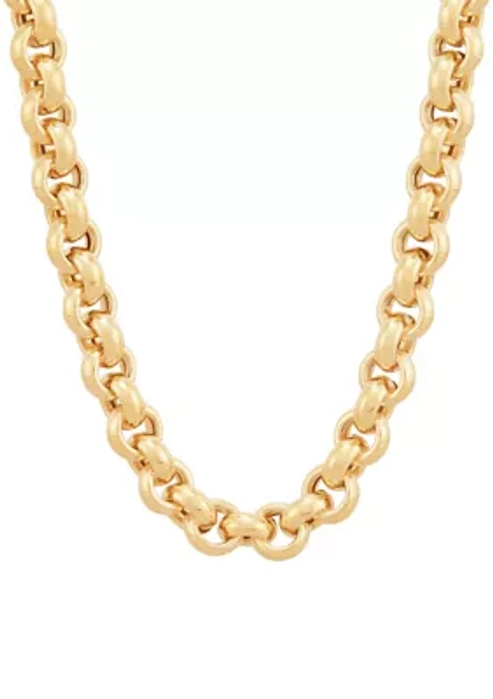 Round Rolo Chain Necklace in 10K Yellow Gold