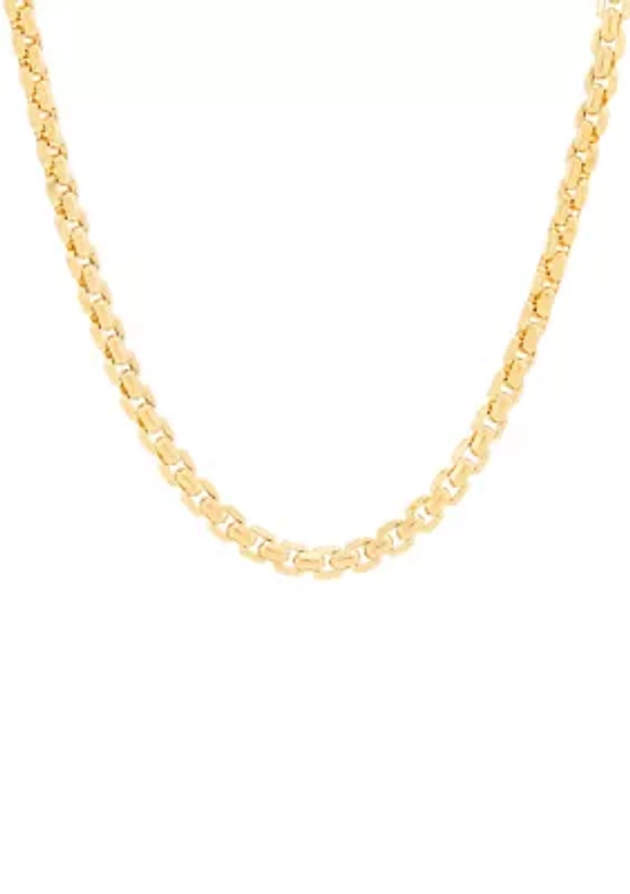 Hollow Box Chain in 10K Yellow Gold