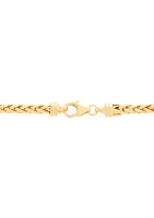 Hollow Round Wheat Chain Necklace in 10K Yellow Gold