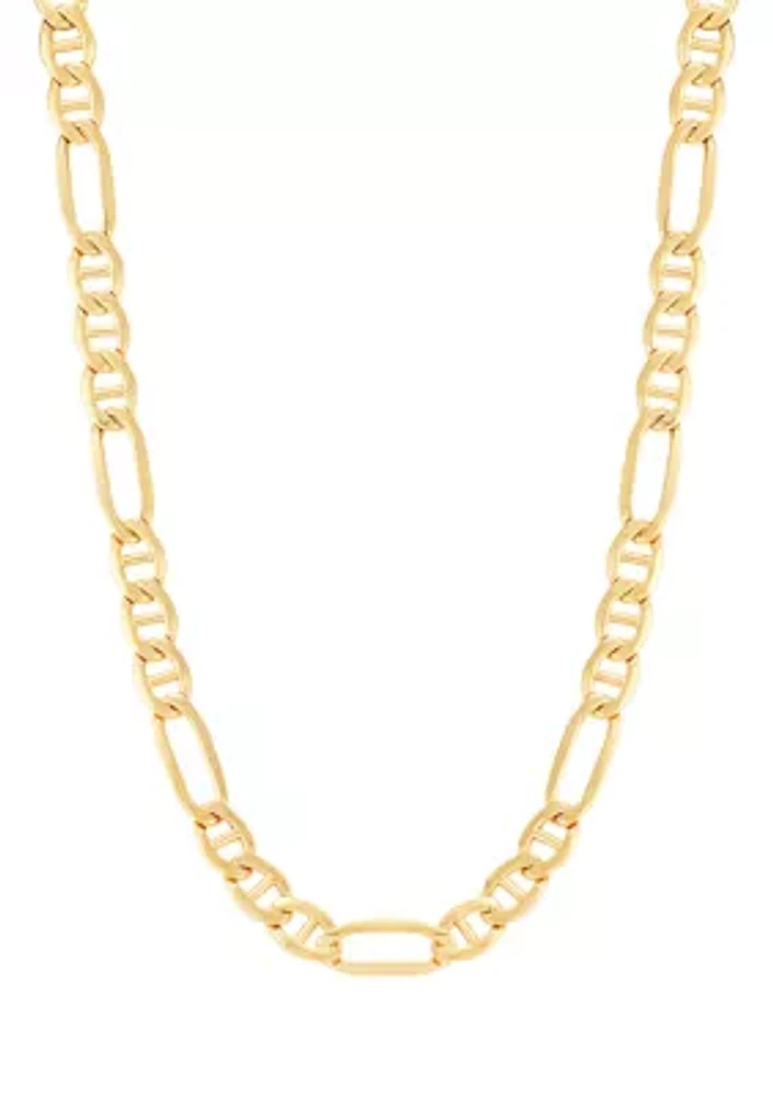 Hollow Figaro Chain in 10K Yellow Gold