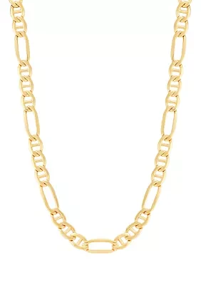 Hollow Figaro Chain in 10K Yellow Gold