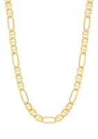 Hollow Figaro Chain in 10K Yellow Gold