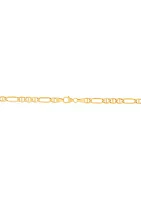 Hollow Figaro Chain in 10K Yellow Gold