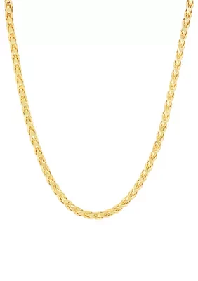 Hollow 4 Sided Franco Chain in 10K Yellow Gold