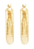 Flex Tube Hoop Earrings in 10K Yellow Gold