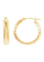 Flex Tube Hoop Earrings in 10K Yellow Gold