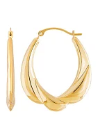 Sculptural Drap Hoop Earrings in 10K Yellow Gold