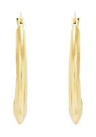 Sculptural Drap Hoop Earrings in 10K Yellow Gold