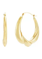 Sculptural Drap Hoop Earrings in 10K Yellow Gold