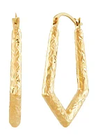 Knife Edge Hoop Earrings in 10K Yellow Gold